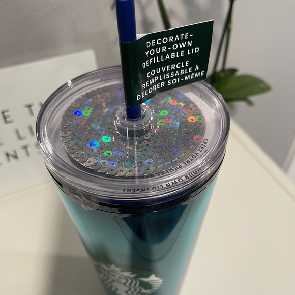 New Starbucks Blue/green venti tumbler. Decorate your own lid. - Picture 3 of 3